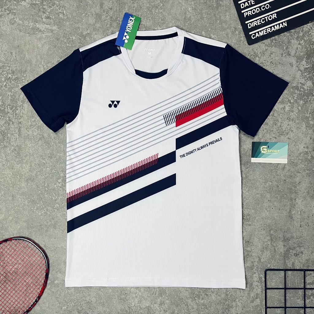 เสื้อแบดมินตันกีฬา โยเน็กซ์ 2025 เสื้อ โยเน็กซ์ สีขาวสําหรับผู้ชายและผู้หญิงผ้าแท้ที่มีการดูดซับได้ดีและความยืดหยุ่น