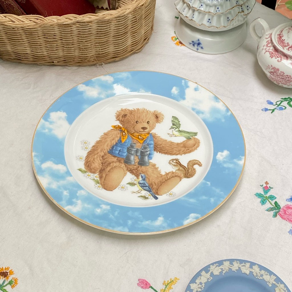 จานระบายสี NIKKO JAPAN 2HAND TEDDY BEAR