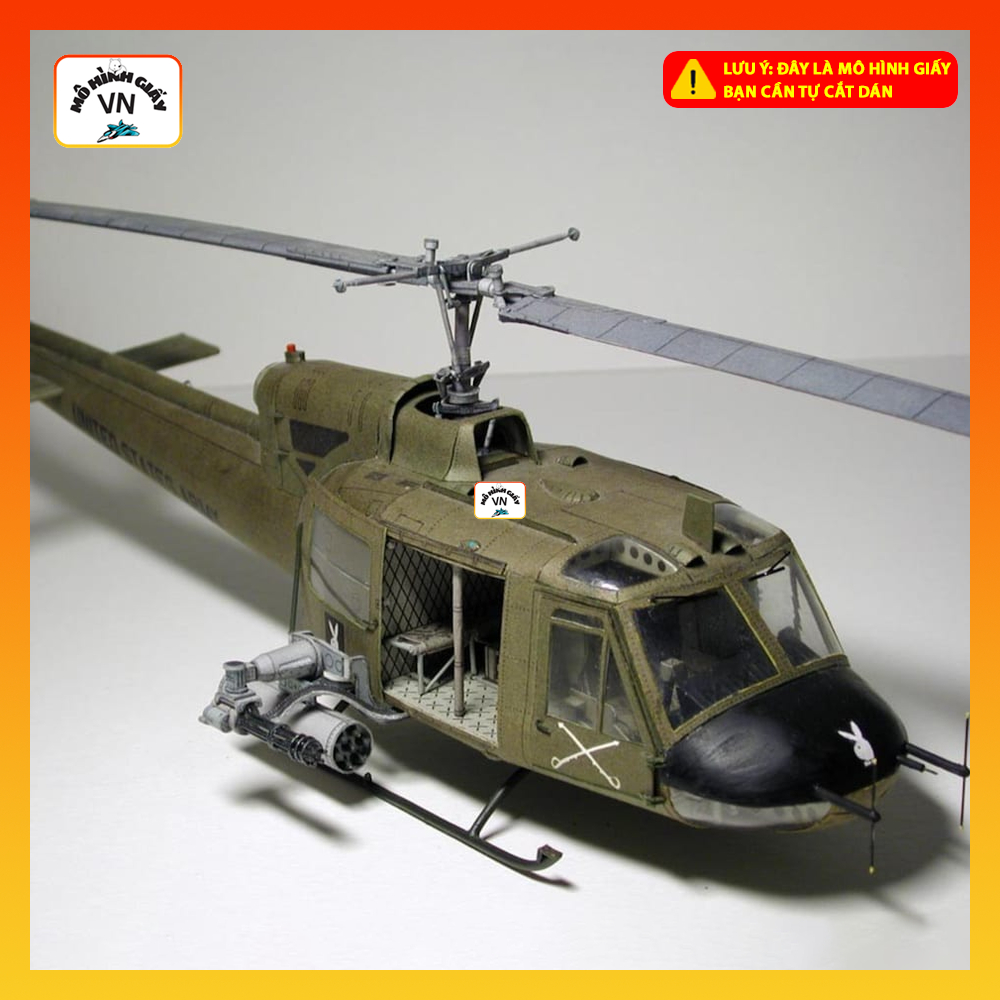 Bell UH-1B โมเดลกระดาษประกอบเฮลิคอปเตอร์ - MohinhgiayVN