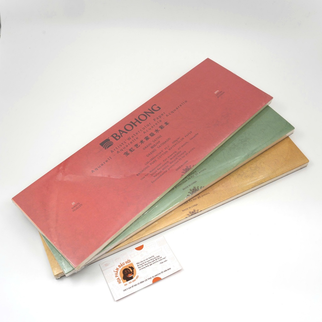 [Balm BEANS]-BaoHong Artist Grade Notebook 300gsm-20 แผ่น-Van Cold/Hot/Rough