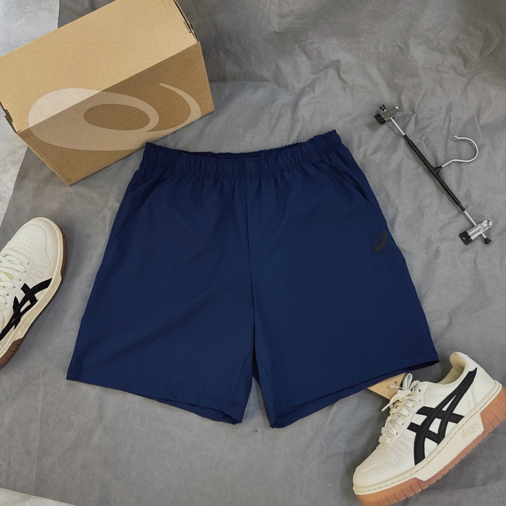 [ของแท้] กางเกงกีฬาขาสั้น Asics - 7 นิ้ว - เทคโนโลยีผ้า onAir - สีกรมท่า (2)