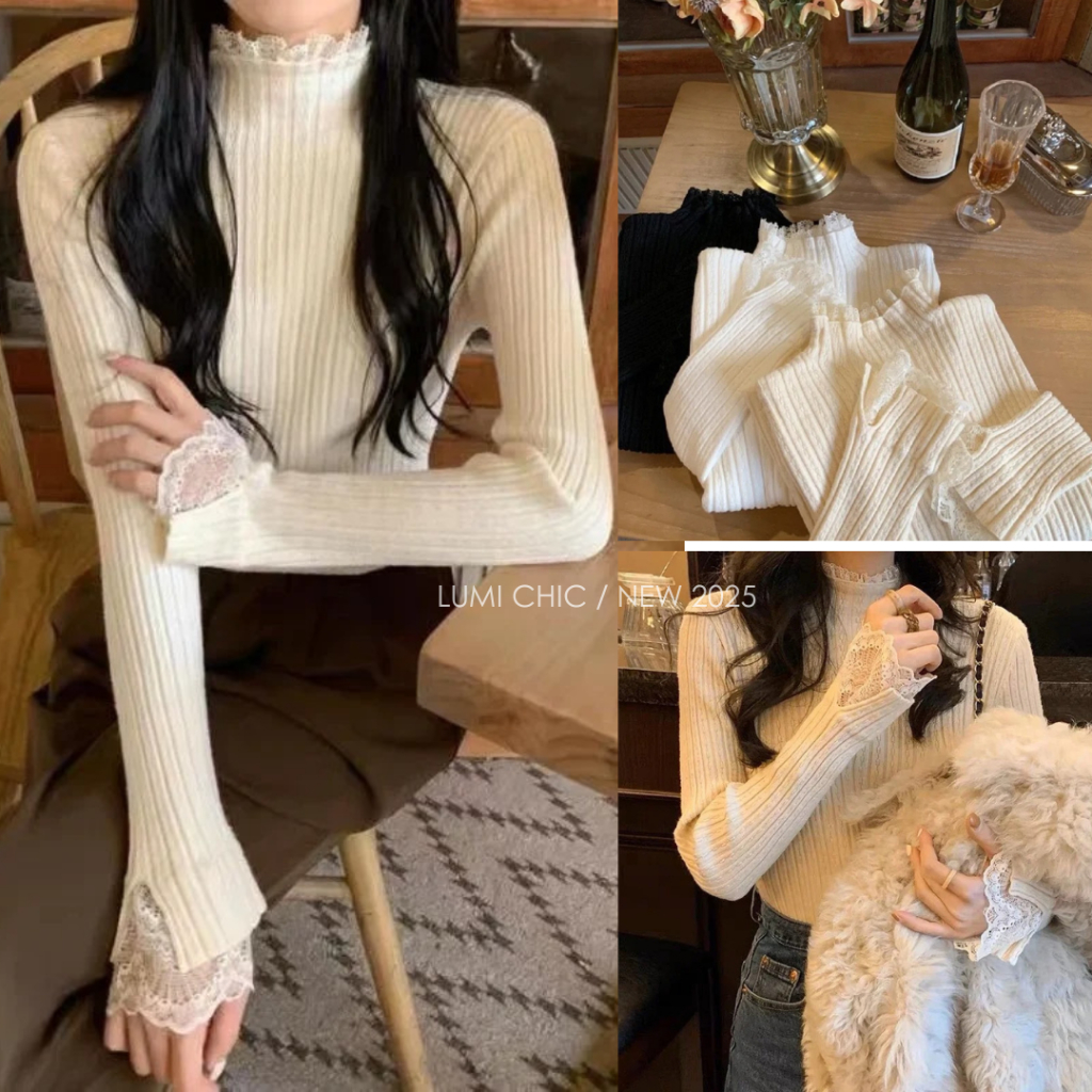 เสื้อสเวตเตอร์ลูกไม้กันความร้อนผู้หญิง LUMI CHIC สุดน่ารัก QC type 1 AL23