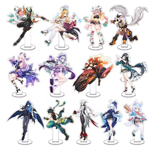 โมเดลอะคริลิคอนิเมะ Genshin Impact – ตัวละคร Varesa, Ifa, Mavika, ขาตั้ง 1 ชิ้น, ตกแต่งโต๊ะ