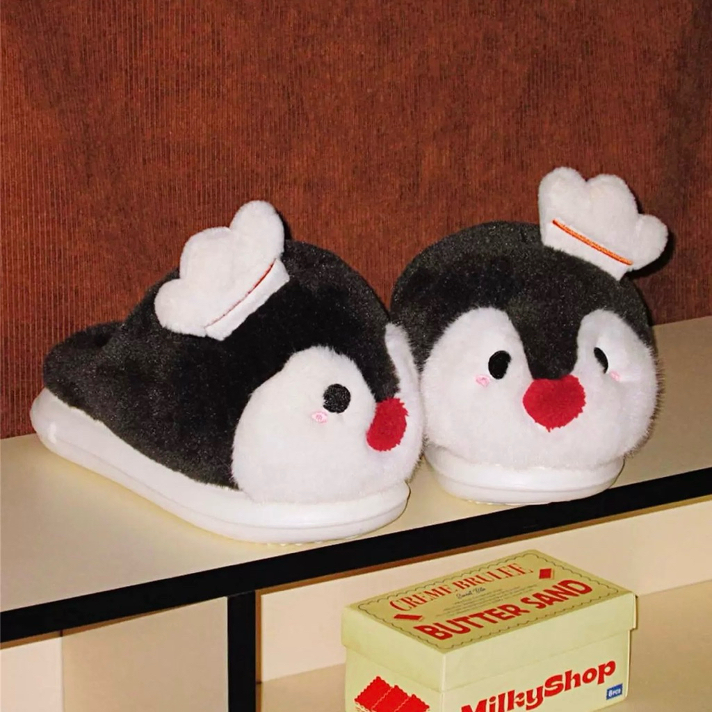 XIXITIAO Chef Penguin รองเท้าแตะผ้าฝ้าย