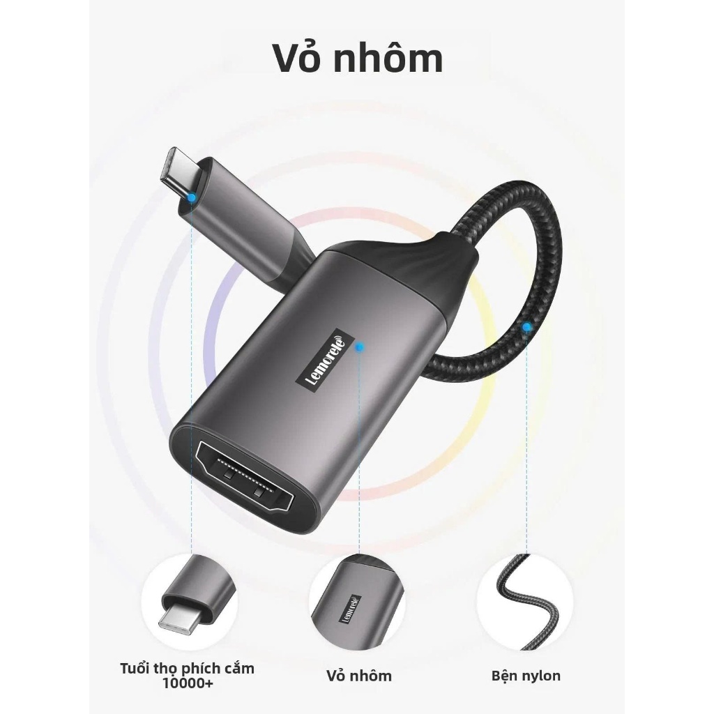 สาย Type C เป็น HDMI ติดตั้งบนคอมพิวเตอร์เป็นหน้าจอพอร์ต HDMI สําหรับคอมพิวเตอร์และโทรศัพท์เสริม