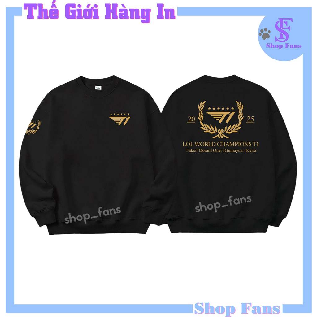 เสื้อสเวตเตอร์ T1 6 ดาว เสื้อสเวตเตอร์ T1 สู่แชมป์ 2025 เสื้อ Tcon ใหม่ล่าสุด