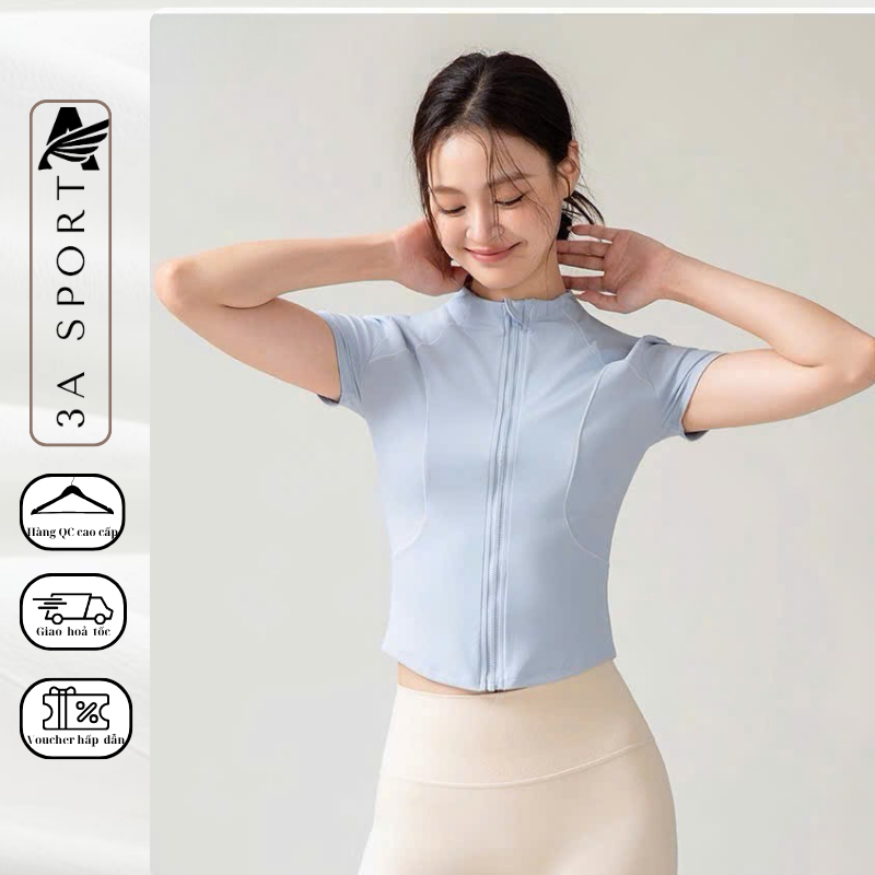 เสื้อยืดซิปคอปกโยคะยิม BX1801