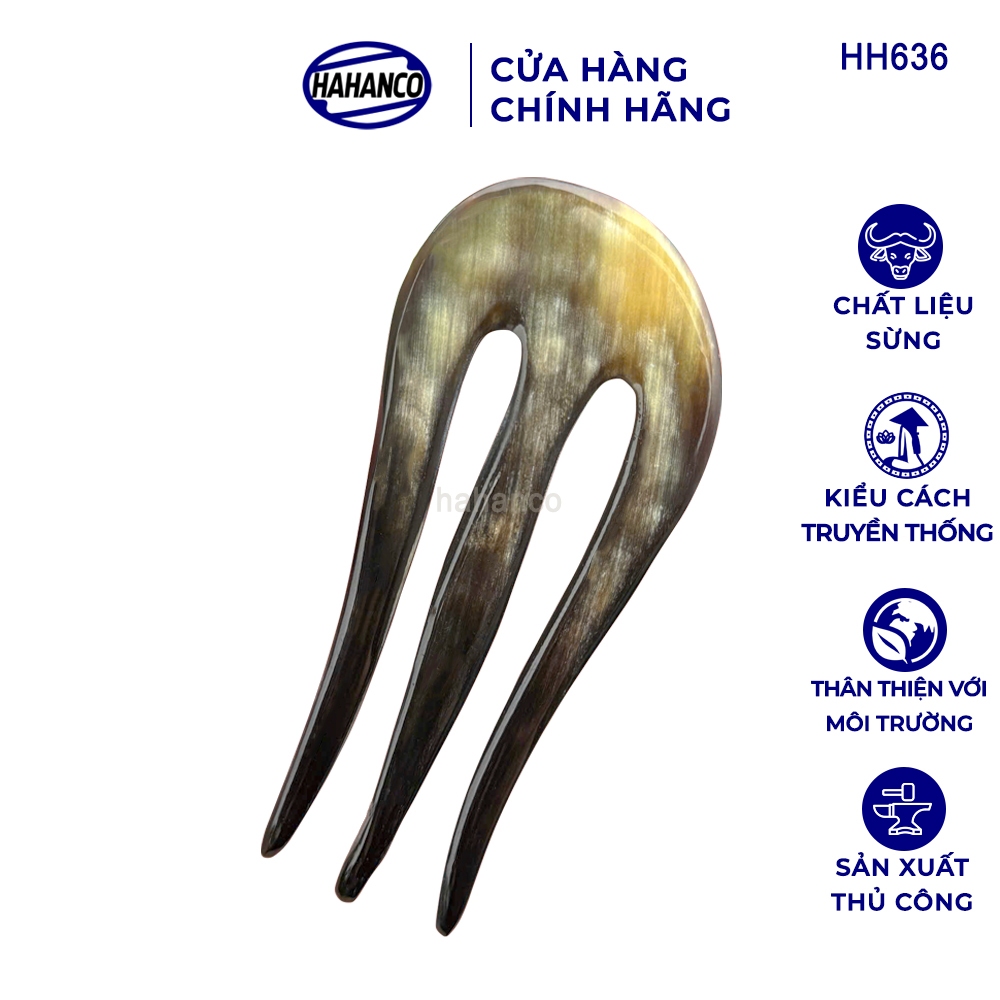 HAHANCO สามฟันฮอร์น U-รูปผมเข็มกลัดอุปกรณ์เสริมความงามผม - HH636