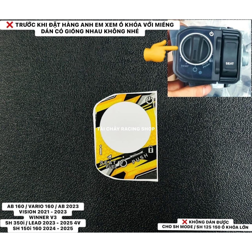 [ 1 ชิ้น ] สติ๊กเกอร์ SMK EMERGED สําหรับ YELLOW BACKGROUND KEY CASE สําหรับ LEAD 4V / VISION 2021 -