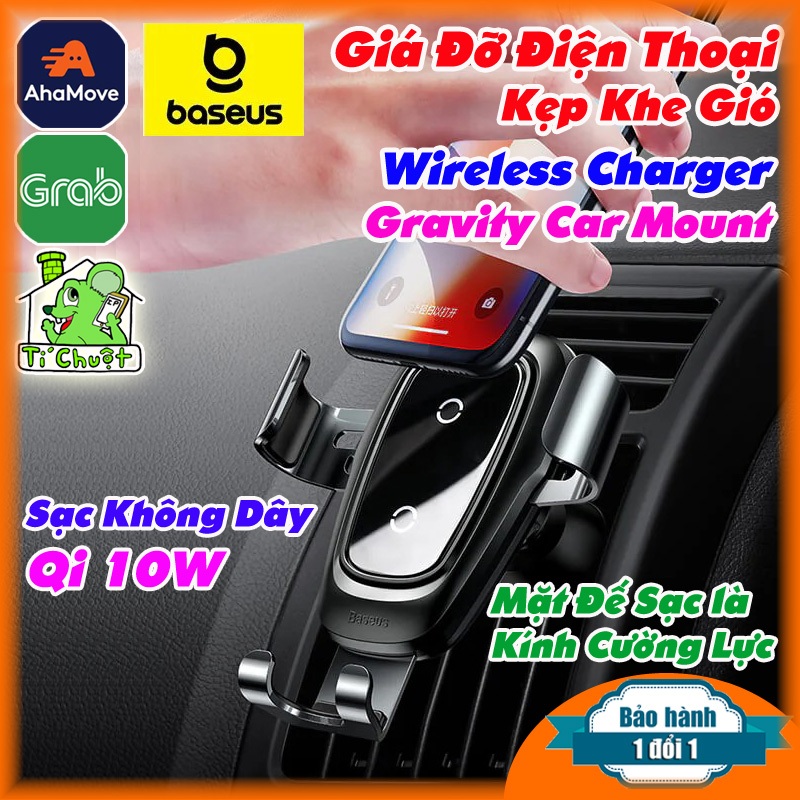 [เครื่องชาร์จไร้สาย] Baseus Metal Wireless Charger 10W Car Mount Car Air Conditioner Door Mount