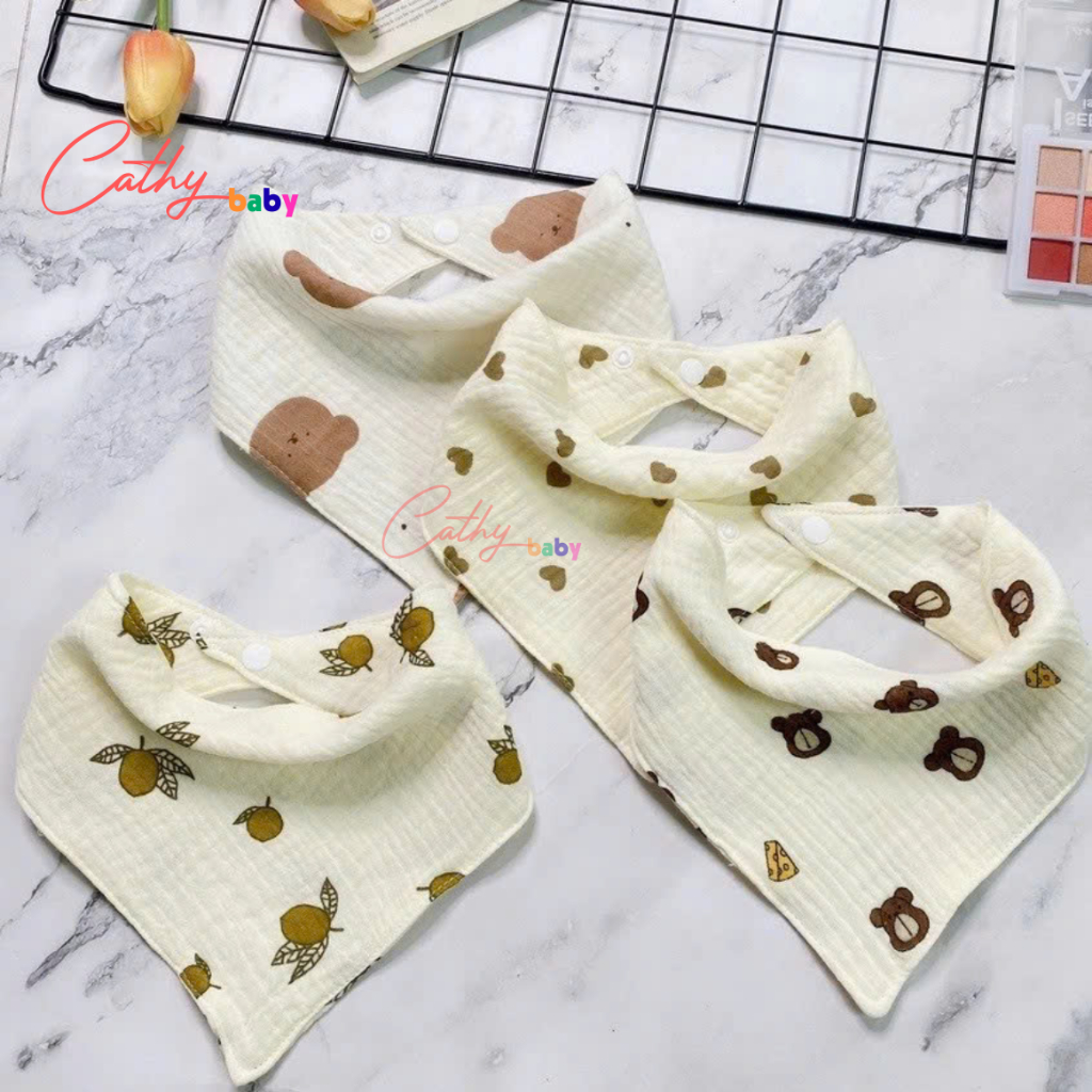 คุณภาพสูง ABSORBENT MUSLIN FABRIC BIB FOR BABY - COOL, SOFT, EXTREMELY SAFE - CATHY BABY