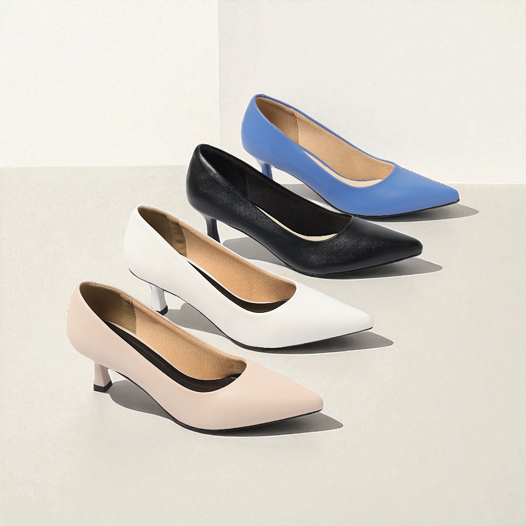 5,5 ซม. รองเท้าส้นสูงพื้นฐาน Pointed Toe Bar Heel H324