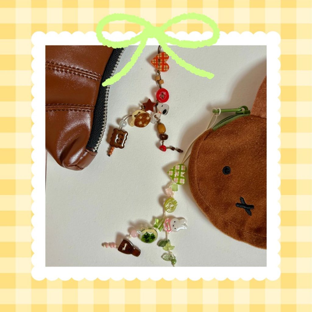 พวงกุญแจปุ่ม Snoopy & Miffy - พวงกุญแจเชือกขี้ผึ้ง Jumino Core แฮนด์เมด - Stitchystuffes
