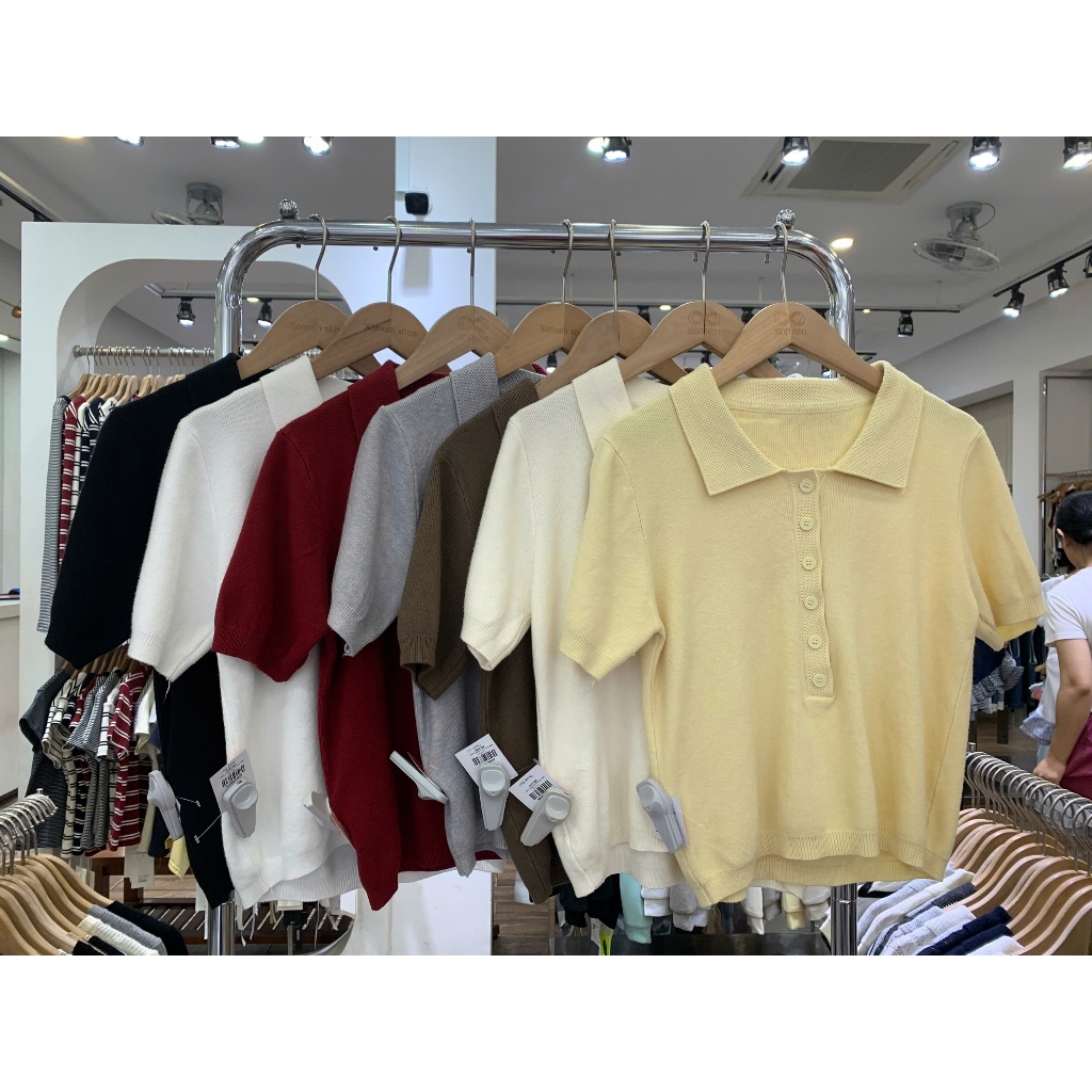 MNT N11.9 F18STU เสื้อสเวตเตอร์โปโลธรรมดา 6 ปุ่ม F768 xonxen 23ld