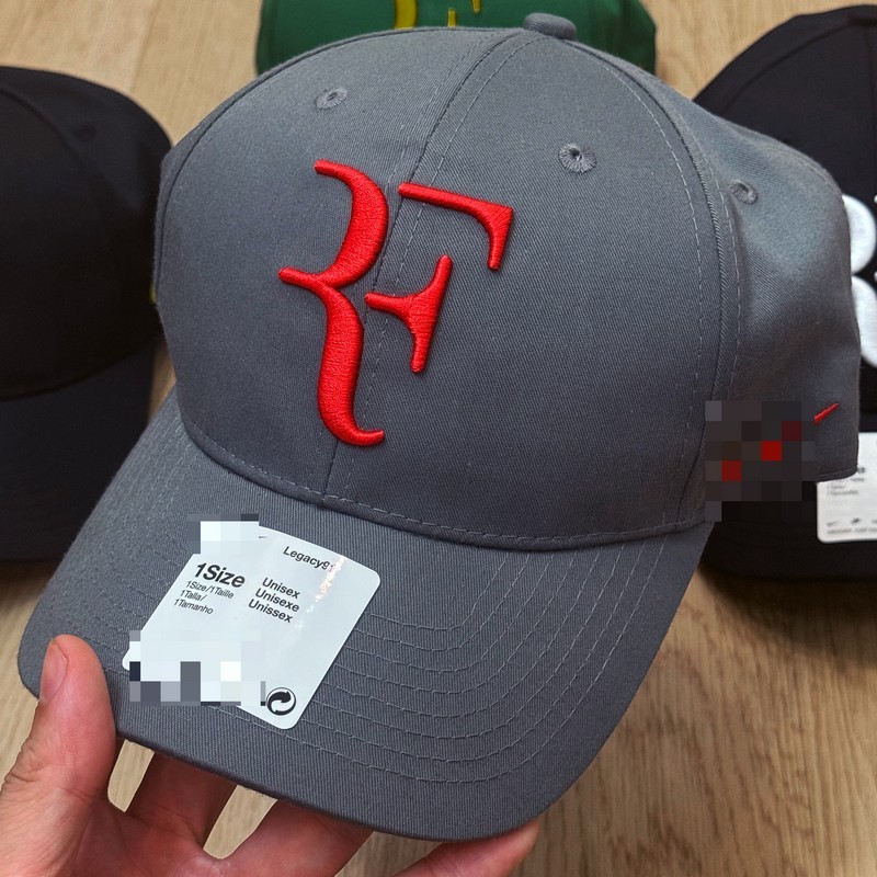 หมวกเบสบอล Roger Federer หมวกเบสบอล Roger Federer ปักโลโก้ (สีเทา)