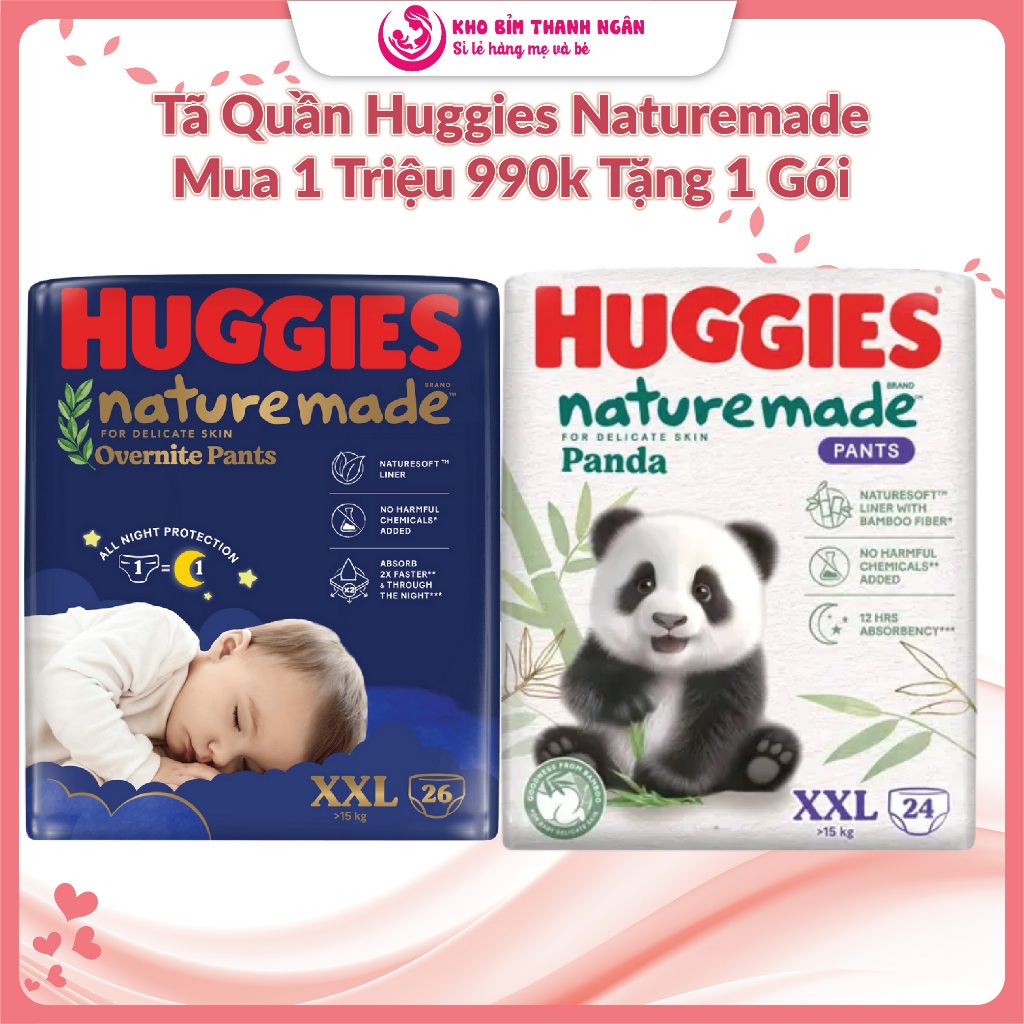 กางเกงผ้าอ้อม Huggies Natrumade Panda XXL24 - Night Huggies XXL26 - ผ้าอ้อม Huggies ระดับพรีเมียม - 