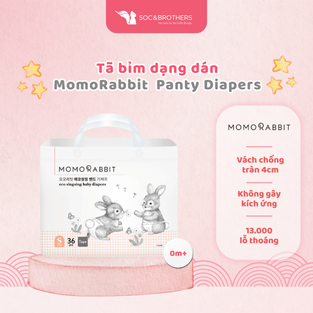 Momo Rabbit Baby Panty Diapers ผ้าอ้อมทุกขนาด NB - L - Soc&Brothers