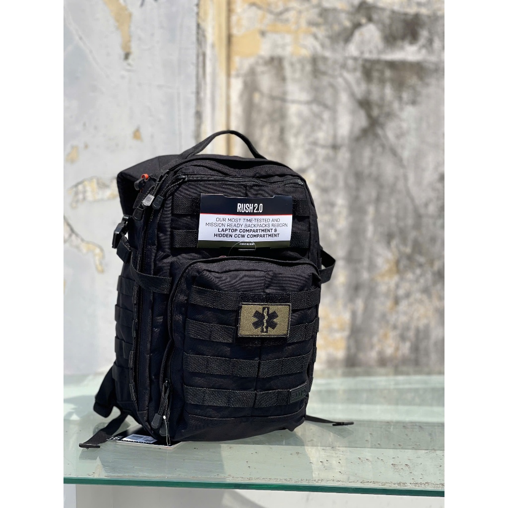 RUSH 12 2.0 Premium Multi-Purpose Backpack สีดํา (Fit Laptop 15") กันน้ํา จัดระเบียบวัตถุทางวิทยาศาส