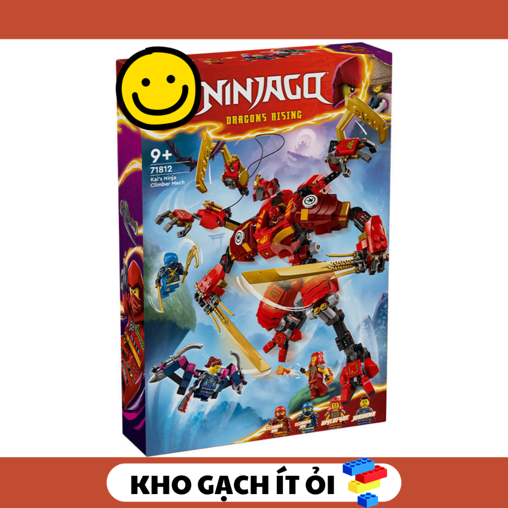 71812 - Kais Ninja Climber Mech - เฉพาะอิฐ Mech + หนังสือ + กล่อง / ไม่มี minifugures
