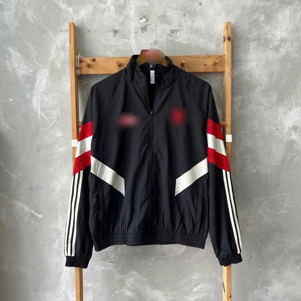 เสื้อกันลมสําหรับผู้ชายและผู้หญิง ใน ฟุตบอลทีม สีดํา 2 ชั้น ลม เสื้อแจ็กเกต สวยสุดร้อนแรง 2024
