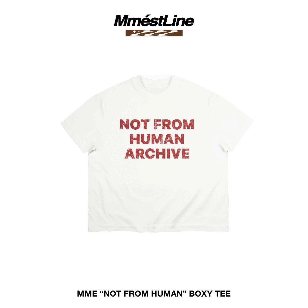 เสื้อกล้าม เสื้อยืด "NOT FROM HUMAN" แบบกล่อง ผ้าฝ้ายพรีเมี่ยม