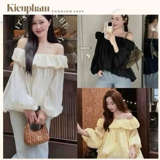 ÁO TRỄ VAI BÍ NHÚN BÈO TAY DÀI CHẤT VOAN TƠ BỒNG BỀNH Kieupham.shop