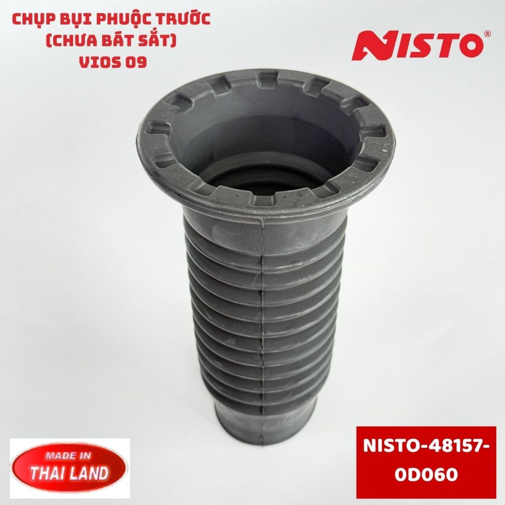 ยางกันฝุ่นตะเกียบหน้า Vios 09 โดยไม่ต้องใช้ชามเหล็ก (Nisto Thai)-NISTO-48157-0D060