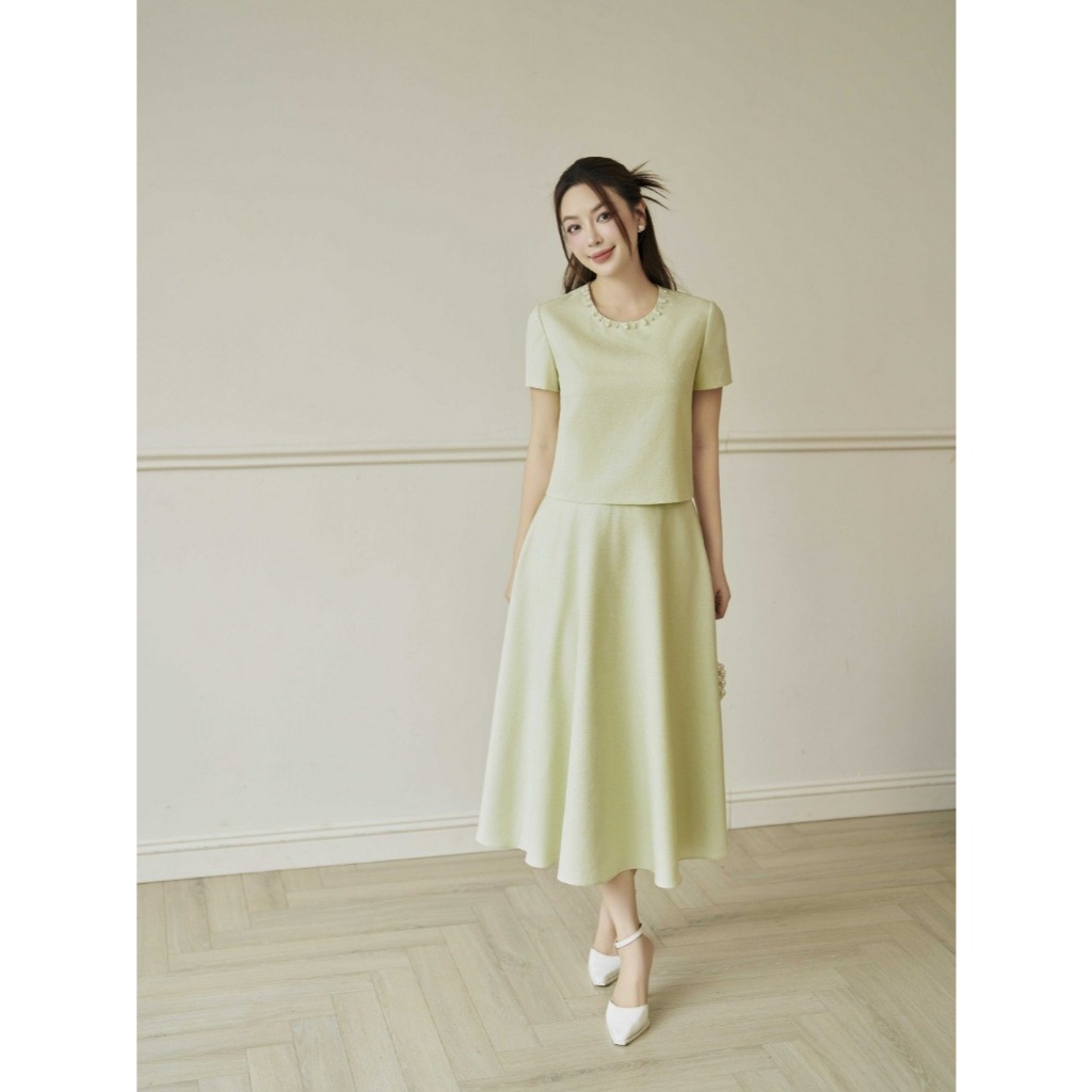 CHARMILLES Set เสื้อคอปกลูกปัด - กระโปรงทรงเอ 24MA126XN - 24MC010.2XN