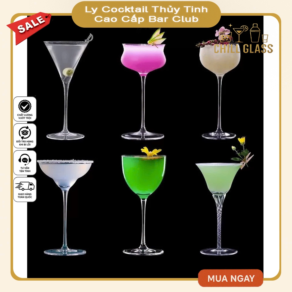 Bar Club Premium Cocktail Glass รุ่น – Martini, Margarita, Nick Nora, Coupe แก้วใส