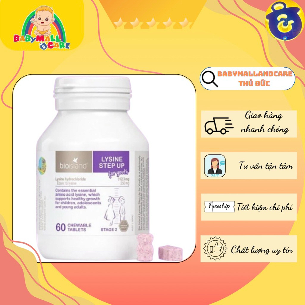 Bioisland - Lysine Step Up เม็ดเคี้ยว 60 เม็ด