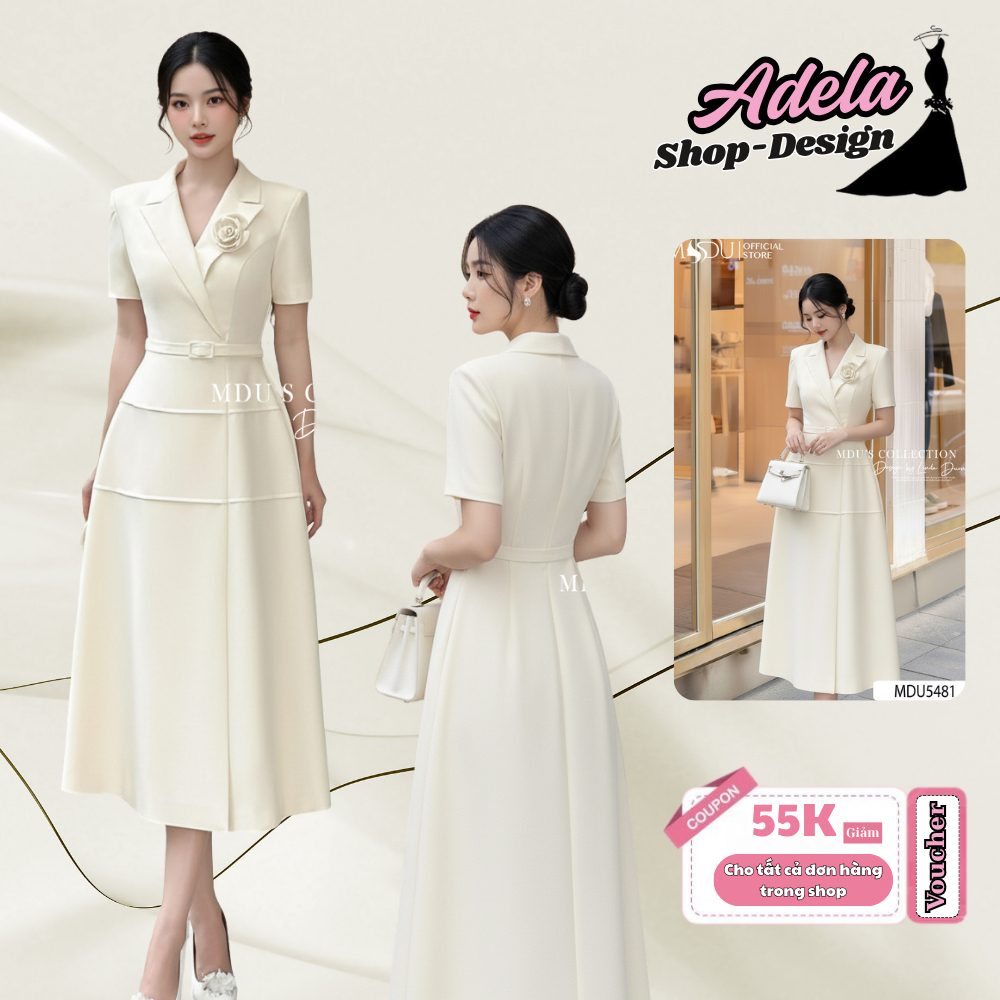 ADELA DESIGN ชุดสํานักงานทําจากทองญี่ปุ่นคุณภาพสูงพร้อมปลอกคอเสื้อกั๊กอินเทรนด์และเข็มขัดที่ถอดออกได