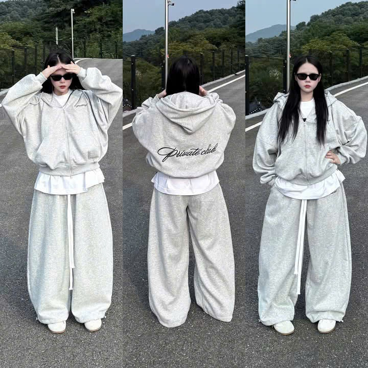 Dau_Store86// BOXY PRIVATE CLUB EMPTI เสื้อฮู้ดผ้าฟลีซผิวหนาสองชั้น 380 แกรมม ทรงหลวมเกาหลี