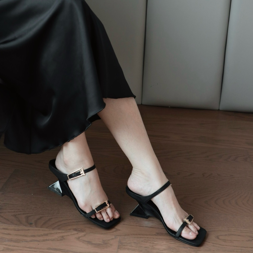 25 STUDIO Clara Heels 7cm high buckle บางสองสาย wedge clogs