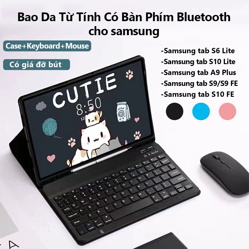 สําหรับ Samsung Tab S6lite S10lite/Tab S9 S9 FE S10 FE/Samsung Tab A9 + 11 แป้นพิมพ์แม่เหล็กซองหนังพ