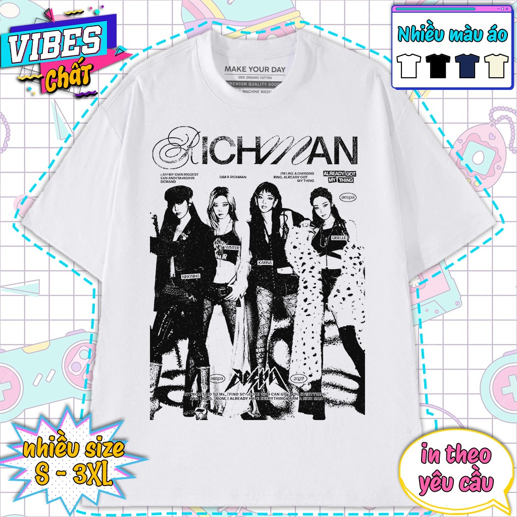 เสื้อยืด AESPA - เสื้อยืด AESPA Kpop Idol - เสื้อยืด Oversize สําหรับแฟนผ้าฝ้าย 100%