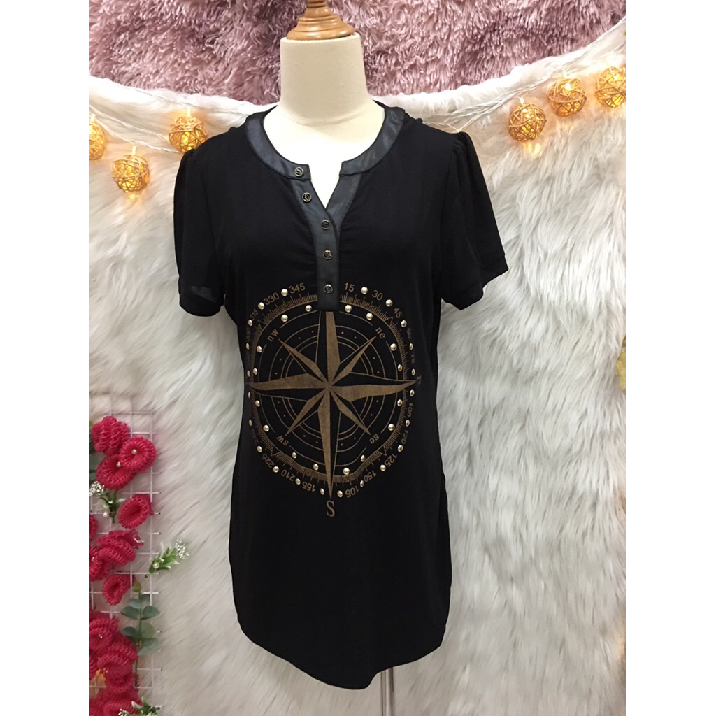 (A78)เสื้อยืดคอปกแขนสั้น 2 - Size M