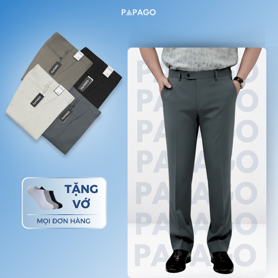 [ใหม่] PAPAGO กางเกงผู้ชายกลางน้ําหนักเบายืดตรงกางเกงอย่างเป็นทางการสําหรับพ่อ - P25QT001