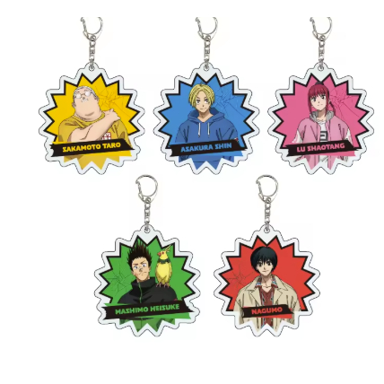 พวงกุญแจสะสมอนิเมะ *Sakamoto Days* – ตัวละคร Shin Asakura, Taro Sakamoto