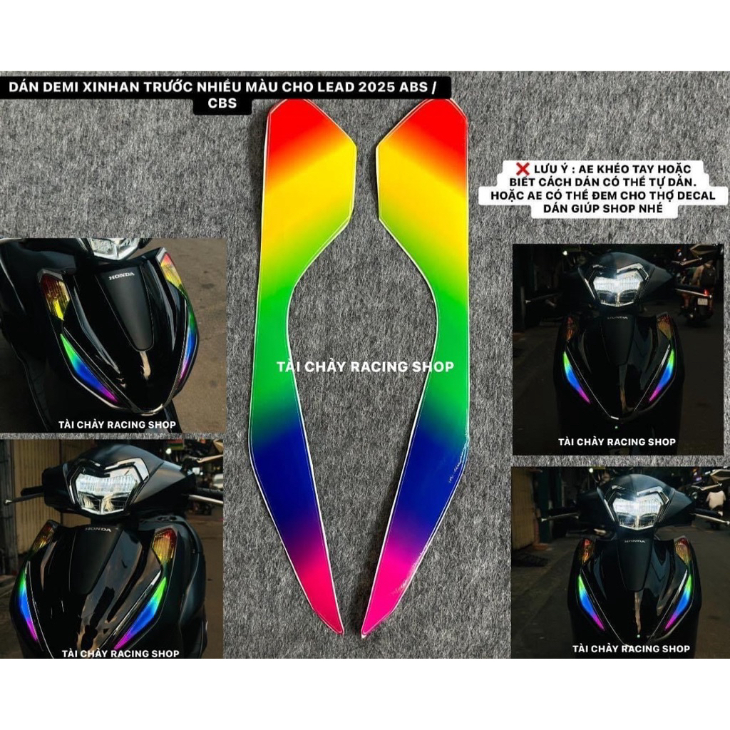 [ 1 PAIR ] สติ๊กเกอร์ DEMI ด้านหน้าหลากสีสําหรับ LEAD 2025 ABS / CBS