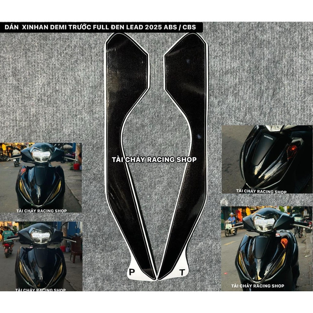 [ 1 PAIR ] สติ๊กเกอร์ SMOKE BLACK FRONT BEAUTIFUL DEMI สําหรับ LEAD 2025 ABS / CBS