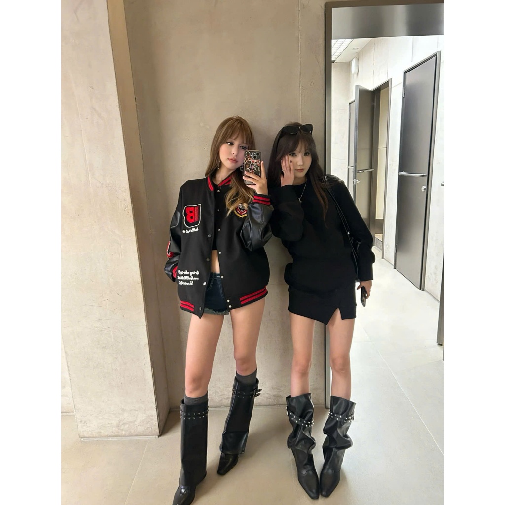 FC BattleKID Club Bomber Varsity Jacket ผู้ชายและผู้หญิง Unisex Felt หนังโลโก้ปัก 2 ชั้น