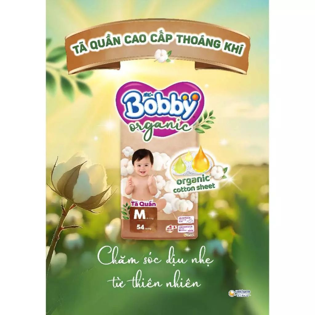 COMBO 2 แพคเกจใหม่ ORGANIC BOBBY DIAPER PANTS GET 1 แพ็ค BBC WET TOWELS 80m