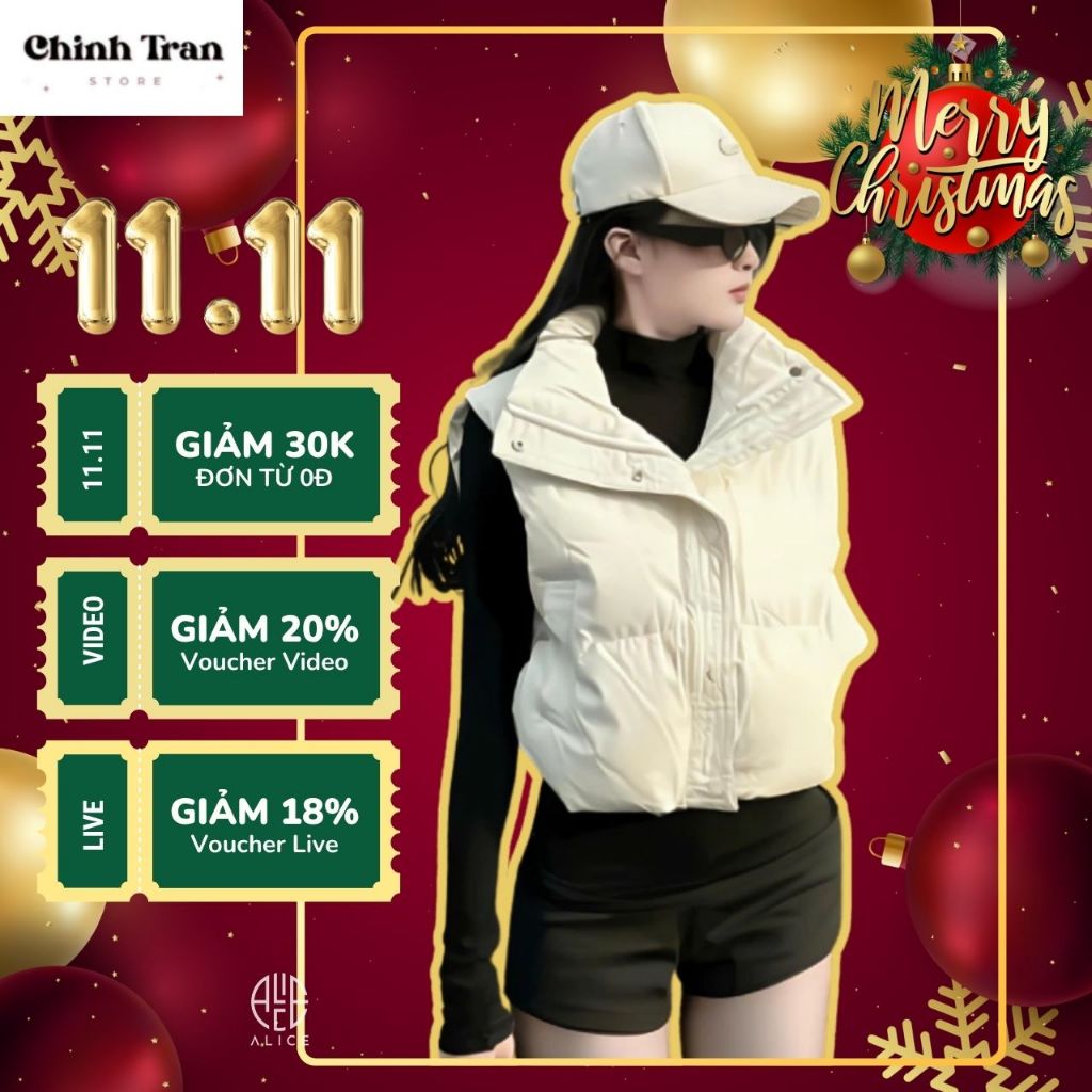 [Voucher Video 20%] เสื้อกั๊กสั้นผู้หญิง, เสื้อแจ็คเก็ตปักเป้าคอปกสูงสําหรับฤดูหนาวของผู้หญิง