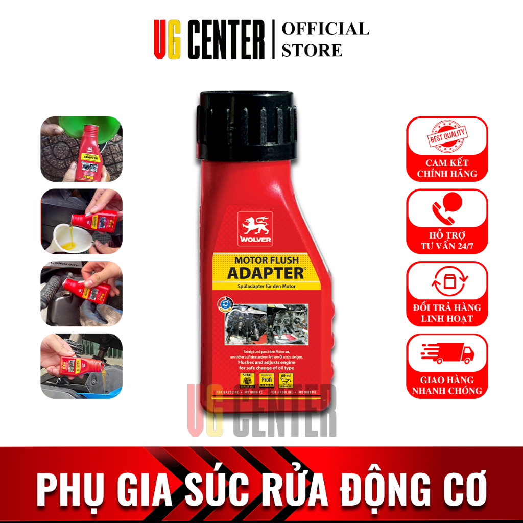 Wolver Adapter Engine Flush 60ml - ฟลัชเครื่องยนต์มอเตอร์ไซค์ - Wolver Engine Flush