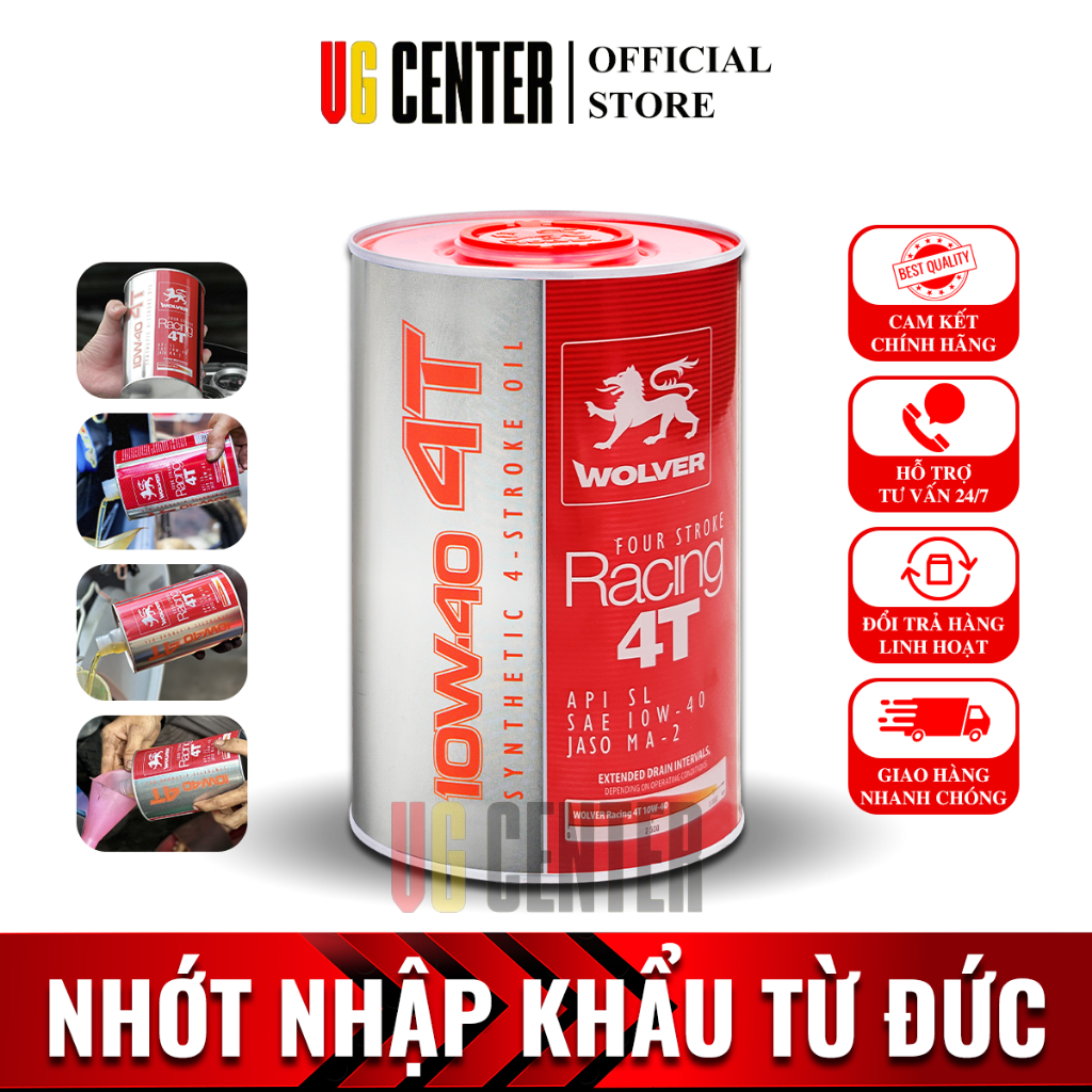 Wolver Racing 4T SL 10W40 น้ํามันสังเคราะห์ - Wolver 10w40 นําเข้าเยอรมันแท้