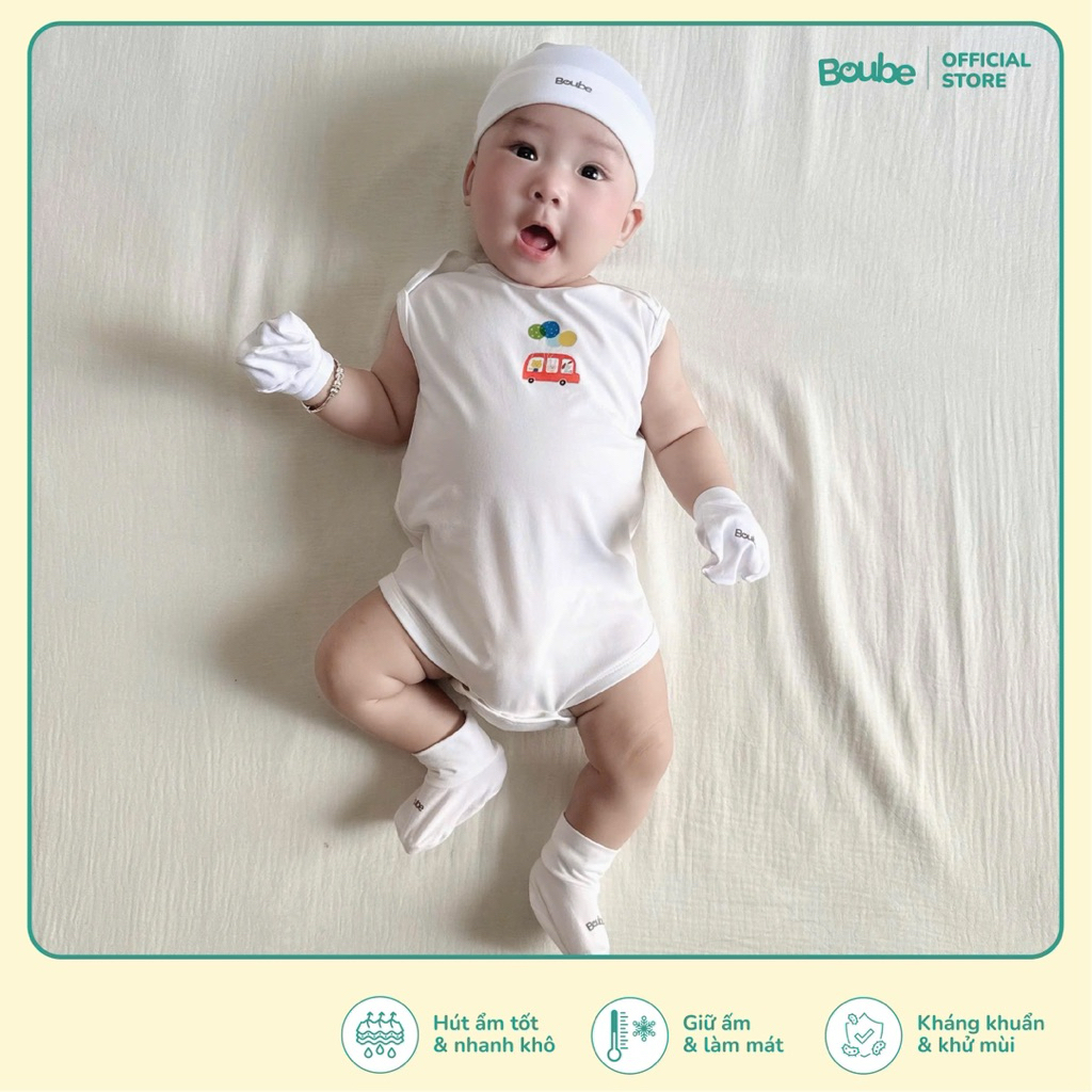 บอดี้ชิป ชุดจั๊มสูททรงสามเหลี่ยมสามรูสีขาวสําหรับทารกแรกเกิดเด็กผู้ชายเด็กผู้หญิง โบube ผ้าคอตตอนออร