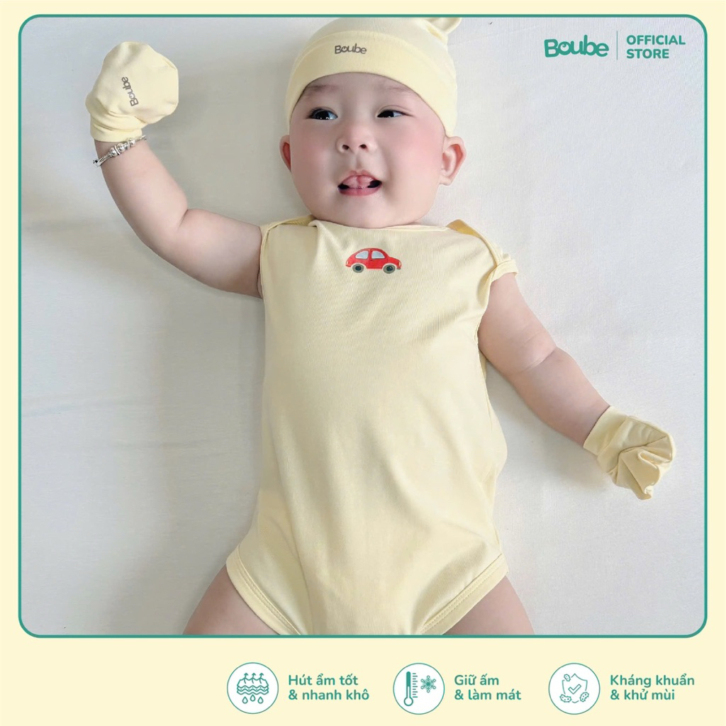 บอดี้ชิป ชุดจั๊มสูททรงสามเหลี่ยมสามรูสีเหลืองสําหรับทารกแรกเกิดเด็กผู้ชายเด็กผู้หญิง โบube ผ้าคอตตอน