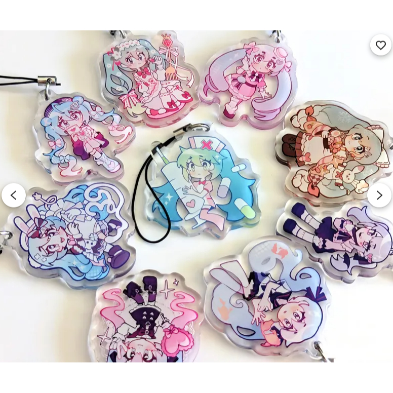 พวงกุญแจอะคริลิค Chibi Hatsune Miku Vocaloid สําหรับโทรศัพท์