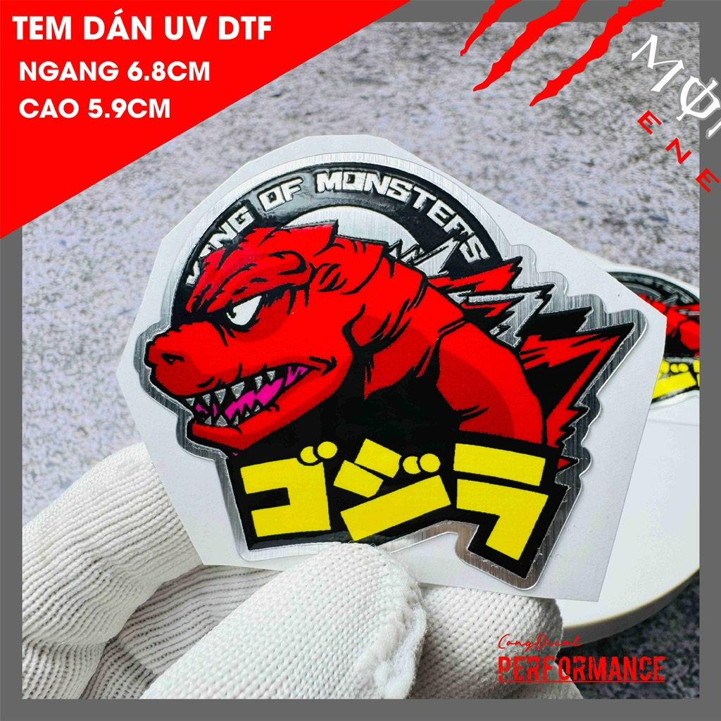 สติ๊กเกอร์ไก่ Gozilla (ขนาด 6.8ซม. x 5.9ซม.)