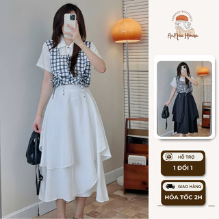 [CÓ TÁCH LẺ] Set áo chân váy dài ANNA HOUSE set váy dáng dài set áo chân váy set đồ nữ đi học đi làm